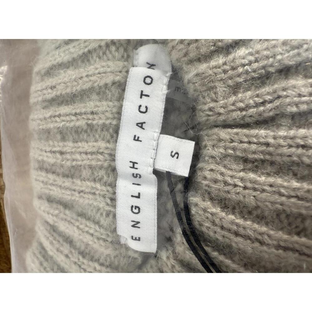 NWT English Factory Fuzzy Knit Sweater Heather Gray Size S - Picture 4 of 5